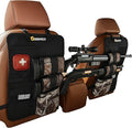 Truck Gun Rack（Set of 2）, Seat Back Gun Rack with Adjustable Straps, 600D Oxford Cloth, Universal Rifle Holder, PVC Coated, Secure Storage Pockets for Hunting Gear, Easy to Install Vehicle Gun Rack