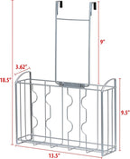 Simple Houseware Over Cabinet Door Organizer, Silver