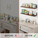 Shelves for Wall, Floating Bookshelves with Brackets, 36 inch Floating Shelves Set of 3, Wall Shelf for Kitchen, Bathroom, Be