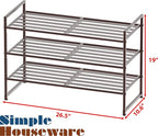 Simple Houseware 3-Tier Stackable Metal Panel Shoes Rack, Bronze