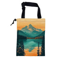 Car Garbage Bag Mountain and Forest at Sunset Hanging Canvas Car Trash Bag Drawstring Car Back Seat Organizer for Car Back Front Seat Console with Adjustable Buckle