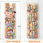 Over The Door Stuffed Animal Storage, Cotton Toy Organizer for Storage Plush Toys,Baby Supplies, Stuffed Animal Holder with 4