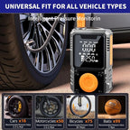 Portable Tire Inflator, 150PSI Cordless Air Pump for Fast Inflation, for Car Tires, Bike Tires, Motorcycles, and Balls, Featuring Pressure Gauge and LED Indicator