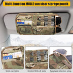 Car Sun Visor Organizer, Tactical Sunvisor Organizers Storage Covers for Trucks, Molle Panel with Pockets Zipper Visor Storage Pouch Accessories, Fits Most Vehicles, SUVs & Jeeps (MC)