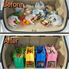 Shopping Cart Bags for Groceries, 4-Pack Collapsible Reusable Grocery Cart Bags with Sturdy Carry Handles + 1 Insulated Bag, 