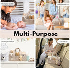 PeraBella Baby Diaper Caddy Organizer, Baby Basket Shower Gift Caddy, Portable Felt Changing Table Basket, Nursery Storage Bi