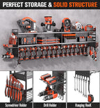 2-Pack Large Power Tool Organizer Wall Mount,Heavy Duty Cordless Tool Organizer with 18 Drill Holder,600 Lbs Capacity 3-Layer