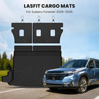 LASFIT Cargo Mat & Backrest Mat for Subaru Forester 2025-2026 (Not Fit Hybrid & Wilderness), All Weather TPE Custom Fit Easy Clean Trunk Mat for Forester 2025 2026 Car Cagro Liners,Black