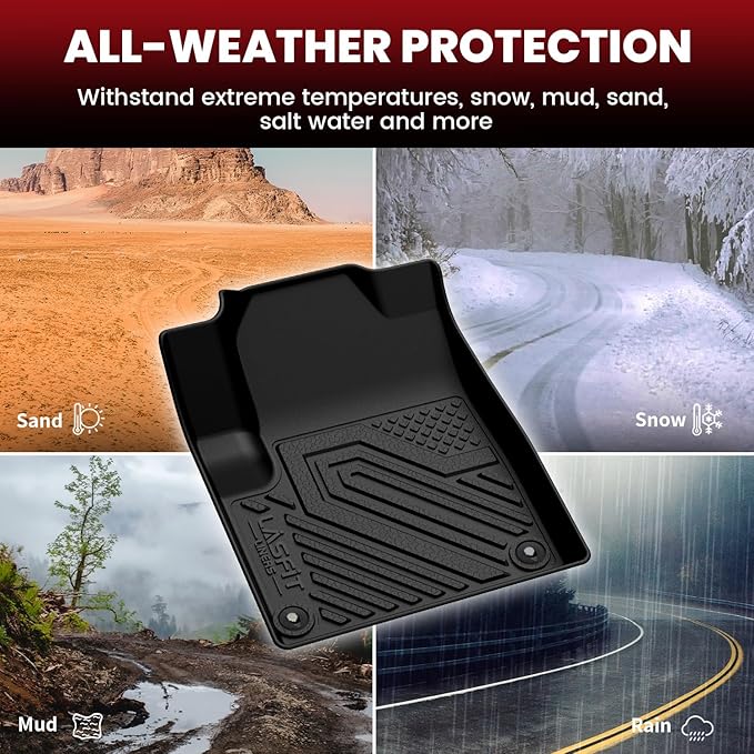 LASFIT Floor Mats & Cargo Mat for Jeep Cherokee 2015-2018 (Not Fit with Raised Dead Pedal) All Weather TPE Custom Fit Car Mats Floor Liners Cargo Liner Cargo Mat Black