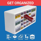 Akro-Mils 26-Drawer Plastic Drawer Storage Cabinet for Garage Organization, Bead Organizer, Building Bricks Storage, Teacher 