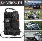 6 Pack Tactical Molle Car Seat Back Organizer Tactical Vehicle Panel with 5 Detachable Molle Pouch for Car Truck Ford Jeep Vehicle,US Patch Automotive Organizer For Man (5 Pouches)