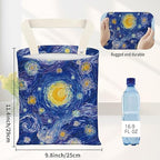 Car Garbage Can, Seat Back Hanging Cute Car Trash Can Bag, Car Organizer and Storage Bag for Travelling, Outdoor Cute Blue Starry Night