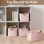 OIASKET Storage Baskets for Organizing, Woven Decorative Baskets for Shelves - Books, Towels, and Clothes, Cotton Rope Toy St