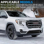 Passenger Side Mirror Cover Replacement for Chevrolet Equinox 2018 2019 2020 2021 2022 2023, for GMC Terrain 2018-2023 - Right Side Mirror Covers, Rear View Mirrors Cap Accessories Textured