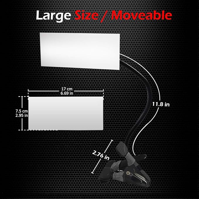 Ampper Clip On Security Mirror, Convex Cubicle Mirror for Personal Safety and Security Desk Rear View Monitors or Anywhere (6.69" x 2.95", Rectangle)