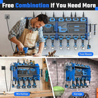 ZESEN Power Tool Organizer with Charging Station, Heavy Duty 4 Layer Drill Holder Wall Mount Garage Shelf Rack with 6 Outlet 