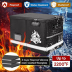 BALEINE Fireproof Document Box with Lock, Portable Fireproof Document Bag Waterproof Fire Proof File Boxes for Documents, Fil
