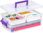 IRIS USA 9 Qt. Plastic Craft Storage Container Bins with Lids, 1 Pack, Small Art & Office Supply Organizer Tote, Sensory Bins