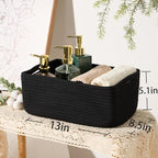MiniArk Small Storage Baskets for Organizing | Closet Organizer Bins | Shelf Toy Basket | Woven Rope Baskets | Cube Decorativ