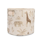 Crane Baby Fabric Round Nursery Storage Basket, Toy Storage, Safari Animal, 13"x12", Toy Basket, Baby Storage Organizer, Toy 