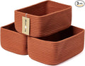 MiniArk Small Storage Baskets for Organizing | Closet Organizer Bins | Shelf Toy Basket | Woven Rope Baskets | Cube Decorativ