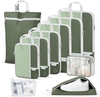 Percover Compression Packing Cubes 10-Piece Set, Packing Cubes Compression for Travel with Toiletry Bag, Laundry Bag & Shoe B