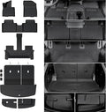 Floor Mats for 2026 Hyundai Palisade 7/8 Seat (Only Gas), All Weather TPE Black Cargo Mat with 3rd Seat Back Cover and Lower Trunk Mat for 2026 Hyundai Palisade Calligraphy Accessories