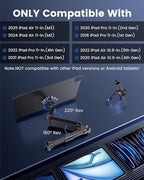 KU XIU Car Headrest Magnetic Tablet Holder for iPad Pro/Air 11" M2/M3, Backseat Tablet Car Mount Adjustable Arm, Road Trip Essentials for Kids, for iPad Pro 11 1st/2nd/3rd/4th, iPad Air 10.9" 4/5th