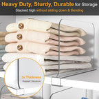 Purse Organizer for Closet Shelf Dividers: 8" Tall X 12" Deep, Acrylic Clear Closet Shelf Divider, Bag Storage for Clothes Sw