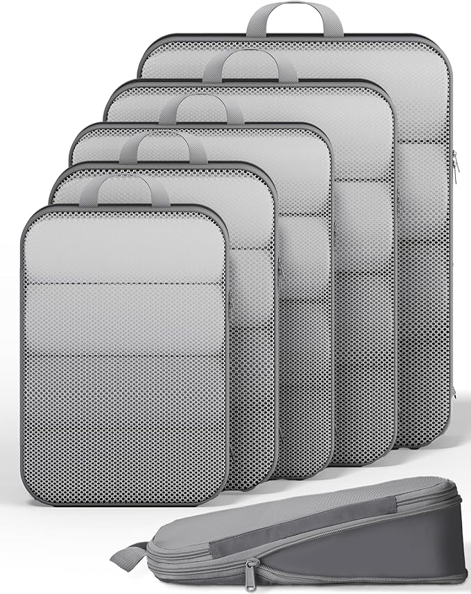 Veken 6/9/11 Set Compression Packing Cubes for Travel Essentials,Compressible Expandable Large Luggage Suitcase Organizer Bag