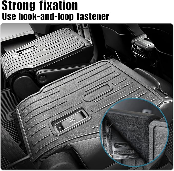 Kick Mats for 2024 2025 2026 Toyota Grand Highlander 7 Seats Captain Chair Car Mat Accessories, All Weather TPE Seatback Mat (Grand Highlander-2nd Row Kick Mats)