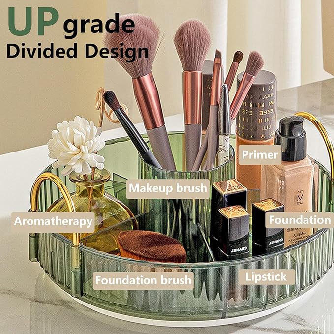 Asayuee 360 Rotating Makeup Organizer,3 Tier Large Capacity Make Up Organizers and Storage,Skincare Perfume Vanity Organizers