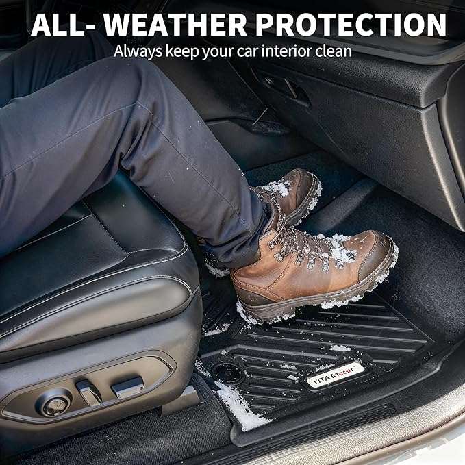 YITAMOTOR Floor Mats for Jeep Grand Cherokee L 2026-2021 (ONLY 6-Seater w/o Center Console), All Weather Custom Fit TPE Cargo Liner for 1-3 Rows and Trunk Full Car Mat Set Automotive Accessories Black