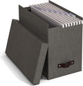 Bigso Box of Sweden File Organiser Storage with Stylish Leather Handle - Scandinavian Look Organiser Box Including 8 Hanging 
