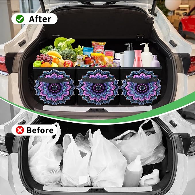 Reusable Grocery Bags Heavy Duty Shopping Bags Foldable Large Tote Bags with Long Handles & Hard Bottom