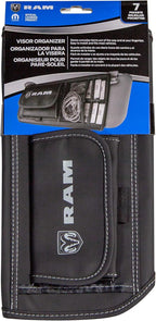 Plasticolor 006197R01 RAM Logo Car Truck or SUV Sun Visor Organizer, Auto Interior Pocket Organizer, Registration and Document Holder, Personal Belonging Sunglass Storage Pouch Organizer