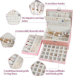 BOOVO Earring Jewelry Box For Women Girl Stud Organizer, 5 Layers Girl Jewelry Organizer Box With Lock Earring Holder Organiz