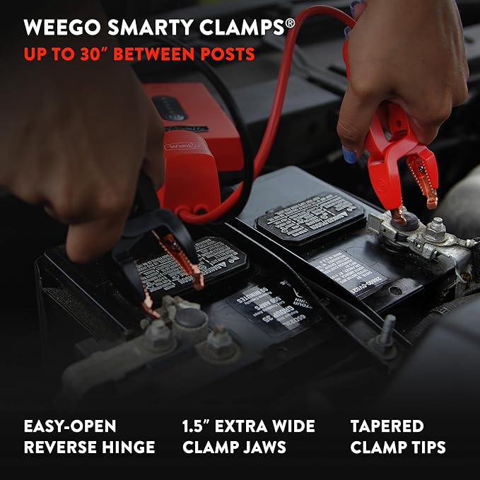 Weego 44s: 2100A Self-Use 12V Lithium Car Battery Jump Starter - USA-Engineered Safe Replacement for Jumper Cables - Car