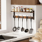 Oraich Coat Rack Wall Mount with Hooks and Shelf for Coat, Backpack, Key, Clothes Hanger, Wall Floating Shelf for Entryway, L