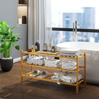 BMOSU 3-Tier Bamboo Extended Shoe Rack Premium Stackable Shoe Shelf Storage Organizer for Hallway Closet Living Room Entryway