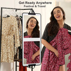 LPHUMEX White Foldable Full Length Mirror for Dance Bag, 33x13 Inch Portable Folding Body Mirror for Dance Travel Wedding Gol