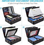 ENGPOW Fireproof Document Box with Lock,5200℉ Soft Case Fireproof Box with 25 Pocket Accordion File Folder,Multi-Layer Firepr
