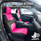 FH Group Flat Cloth Full Set Car Seat Covers Three Row 7 Seater - Universal Fit for Cars, Trucks & SUVs Pink