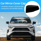 Motoforti Left Side Wing Mirror Cover for Toyota RAV4 2019-2025, Car Rear View Mirror Cover Cap No.87945-42160, Car Exterior Door Side Rearview Mirror Cap Mirror Housing, Glossy Black