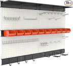 Ultrawall Pegboard Wall Organizer, 48 X 36 inch Garage Storage Pegboard with Hooks Storage Bins Tool Board Panel Tool Organiz