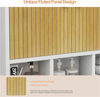 Bathroom Wall Cabinet,Wooden Medicine Cabinet with Fluted Doors Over The Toilet Storage Cabinet with Adjustable Shelf for Bat
