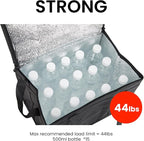 NZ home Insulated Bags for Food Delivery (Large) Grocery Shopping Cooler Bag, Pizza Delivery, Hot & Cold Catering Tote, Reusable, Foldable & Heavy Duty (2 Pack, Black)