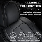 Coverado Automotive Seat Covers, Leather Seat Covers Front Seat, Luxury Car Seat Covers with Lumbar Support, Front Driver Sea