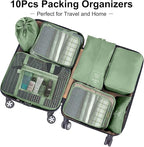Packing Cubes for Travel-10 Set Luggage Organizer Bags for Family, Mesh Breathable Packing Cubes for Suitcases Durable Travel