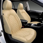 CAROMOP Luxury PU Leather Car Seat Covers Full Set-Waterproof Seat Protectors with Split Bench Seat Covers for Cars-Universal